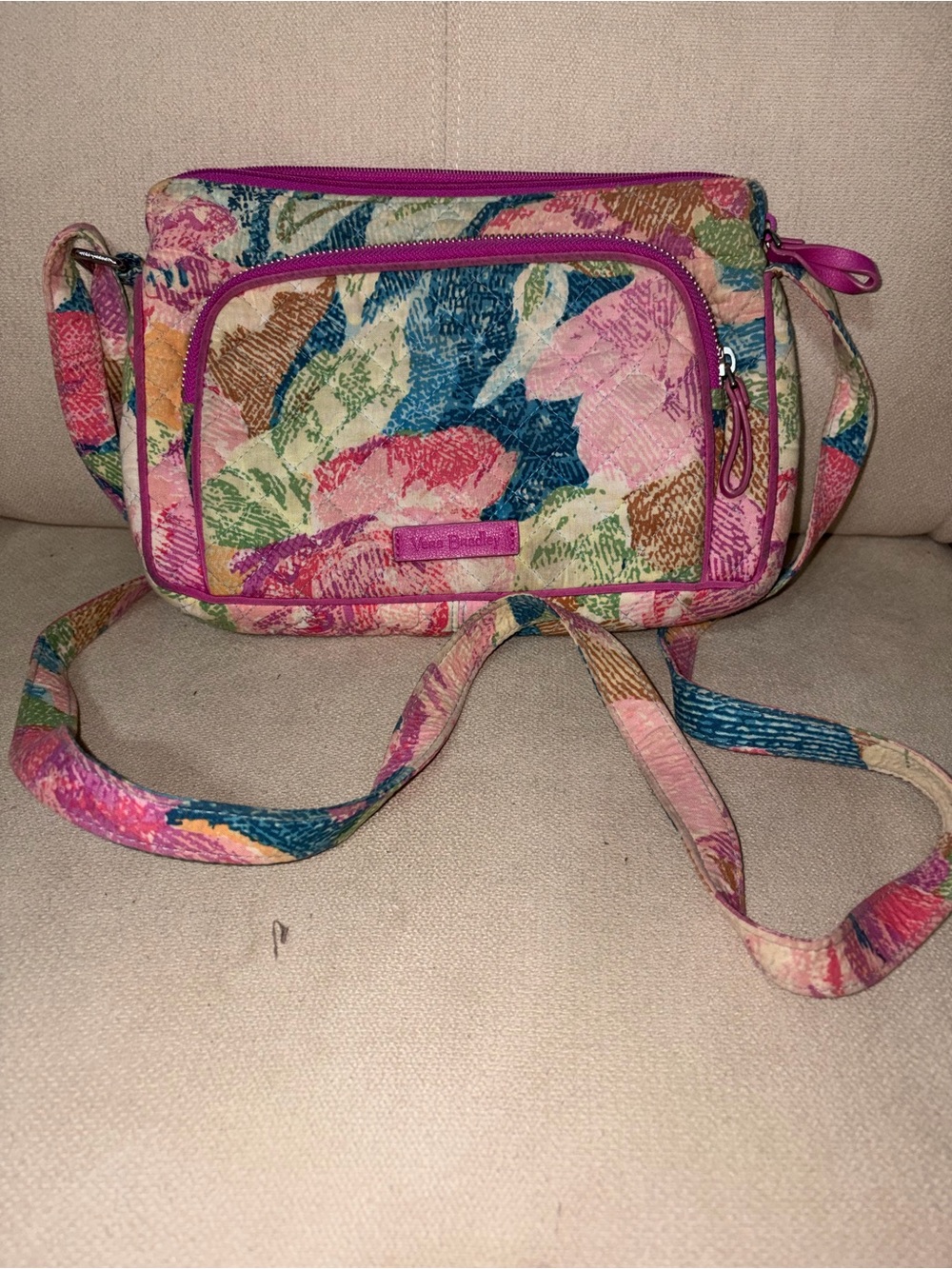 Vera Bradley Pink Multi Floral Quilted Crossbody